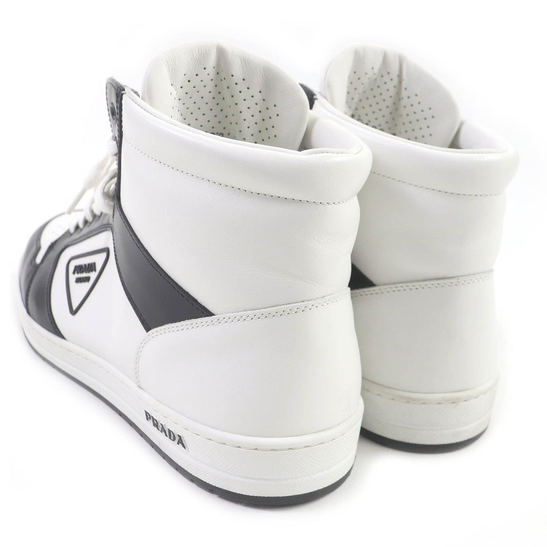 PRADA High cut sneakers 2TE182 Main: Leather White black mens 10 Used Authentic