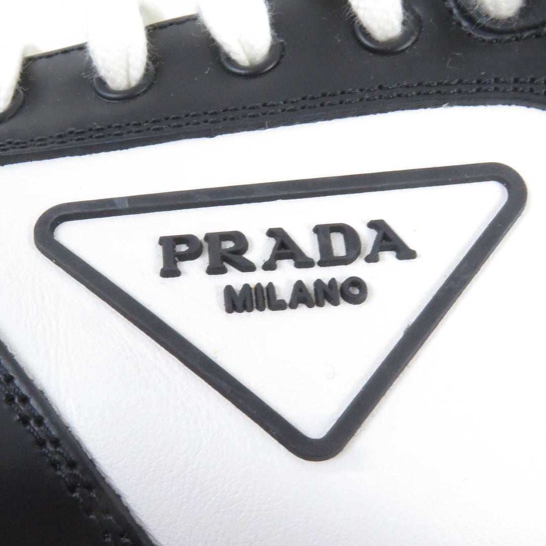 PRADA High cut sneakers 2TE182 Main: Leather White black mens 10 Used Authentic
