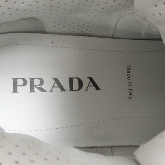 PRADA High cut sneakers 2TE182 Main: Leather White black mens 10 Used Authentic