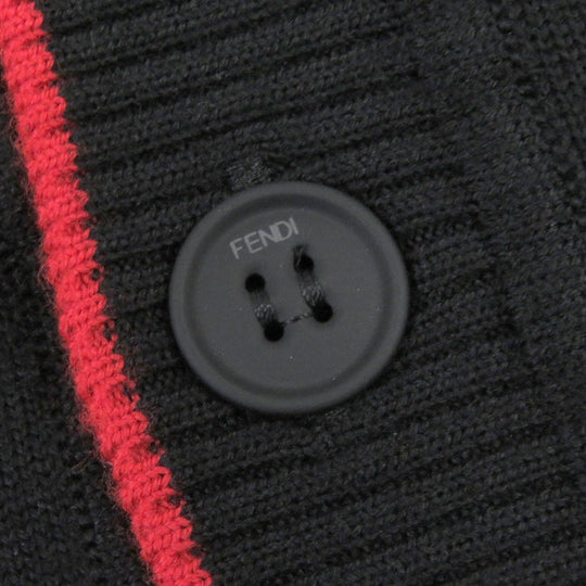 FENDI cardigan FZC491 Main: 100% wool black mens 48 Used Authentic