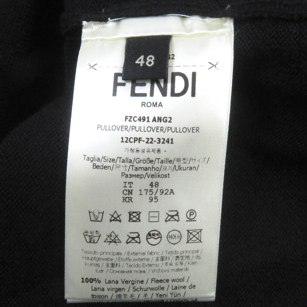FENDI cardigan FZC491 Main: 100% wool black mens 48 Used Authentic
