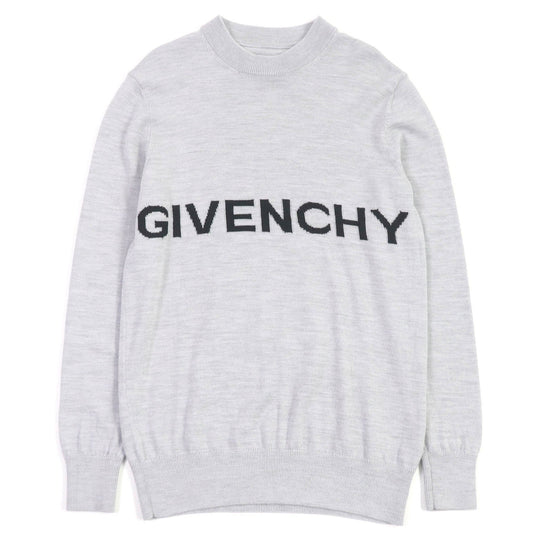 GIVENCHY sweater BM90MQ4YE9 Main: 100% wool, Part: 100% rayon Light gray mens XS Used Authentic