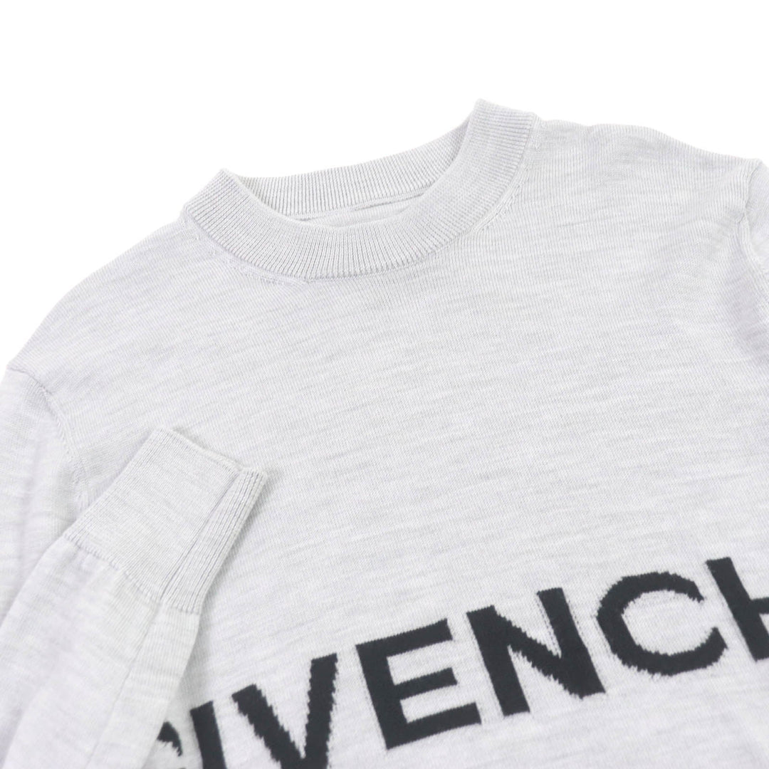 GIVENCHY sweater BM90MQ4YE9 Main: 100% wool, Part: 100% rayon Light gray mens XS Used Authentic