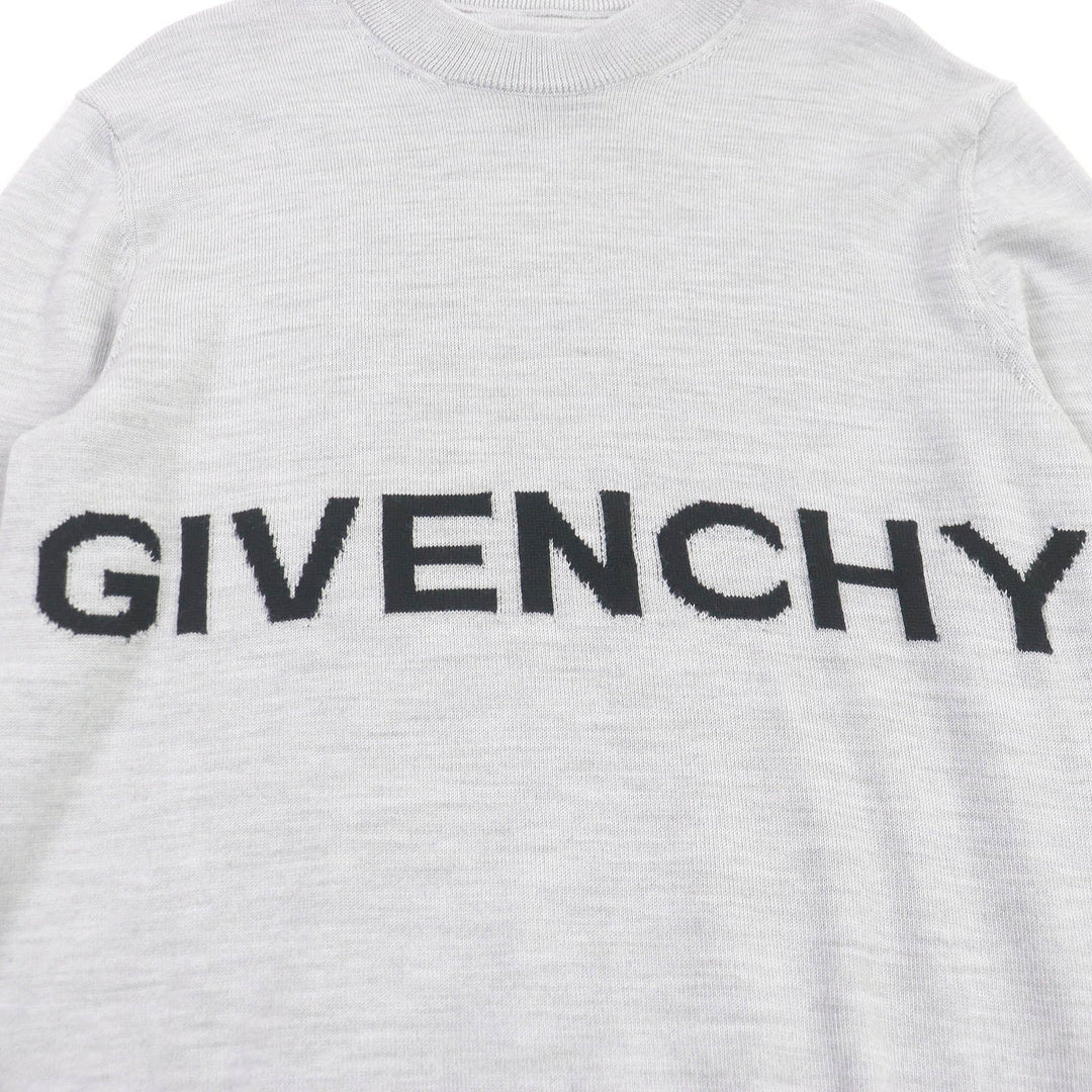 GIVENCHY sweater BM90MQ4YE9 Main: 100% wool, Part: 100% rayon Light gray mens XS Used Authentic