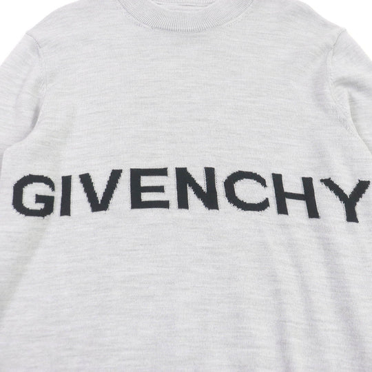 GIVENCHY sweater BM90MQ4YE9 Main: 100% wool, Part: 100% rayon Light gray mens XS Used Authentic