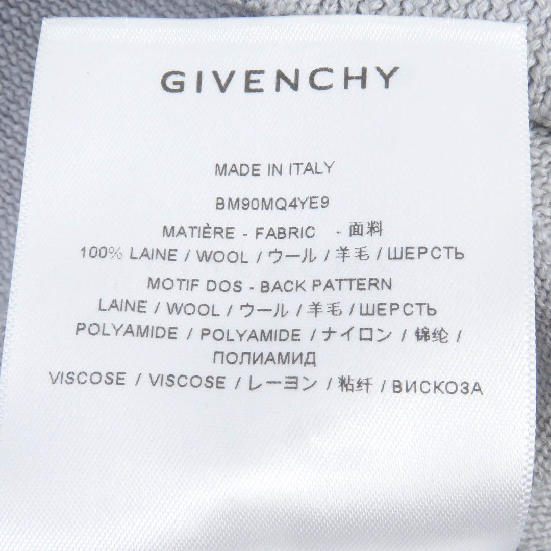 GIVENCHY sweater BM90MQ4YE9 Main: 100% wool, Part: 100% rayon Light gray mens XS Used Authentic