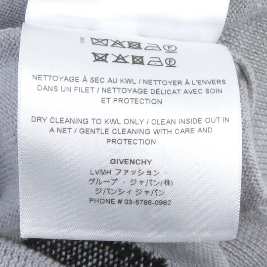 GIVENCHY sweater BM90MQ4YE9 Main: 100% wool, Part: 100% rayon Light gray mens XS Used Authentic
