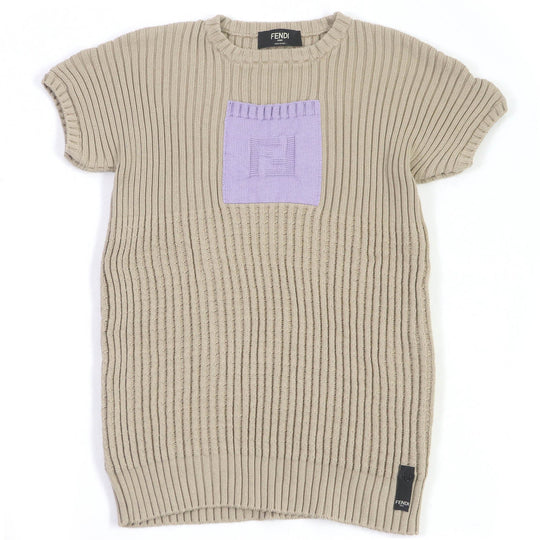 FENDI sweater FZX016 Main: 85% cotton, Main: 15% cashmere beige mens 48 Used Authentic