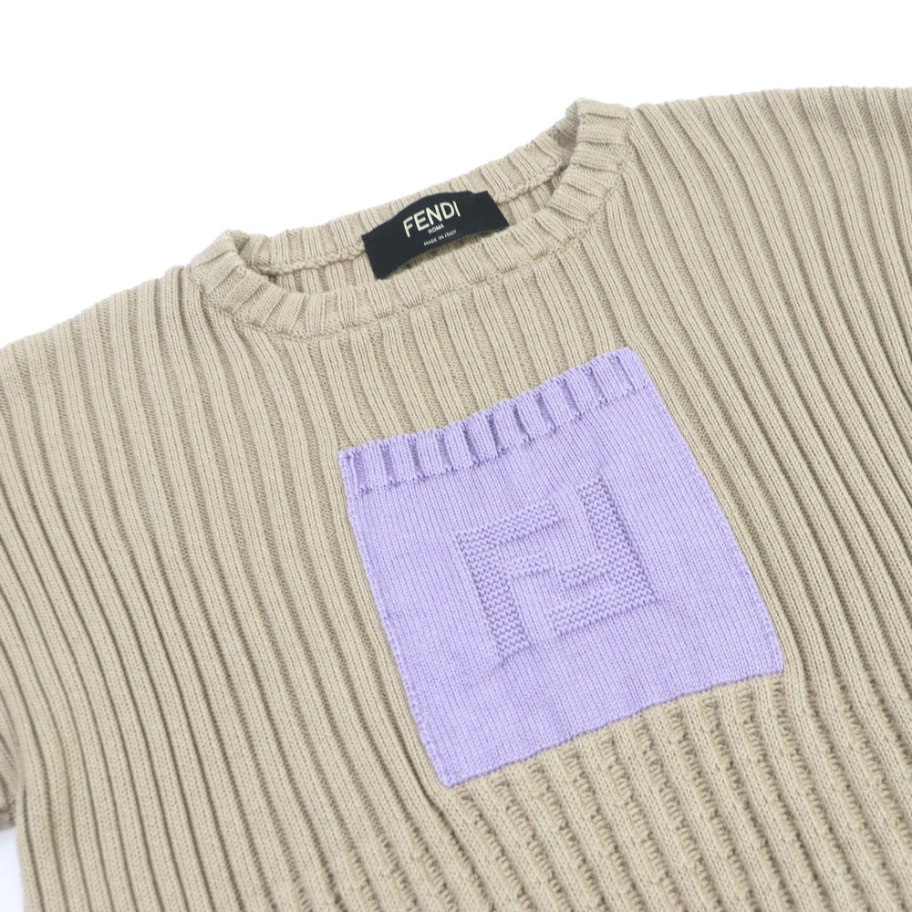 FENDI sweater FZX016 Main: 85% cotton, Main: 15% cashmere beige mens 48 Used Authentic