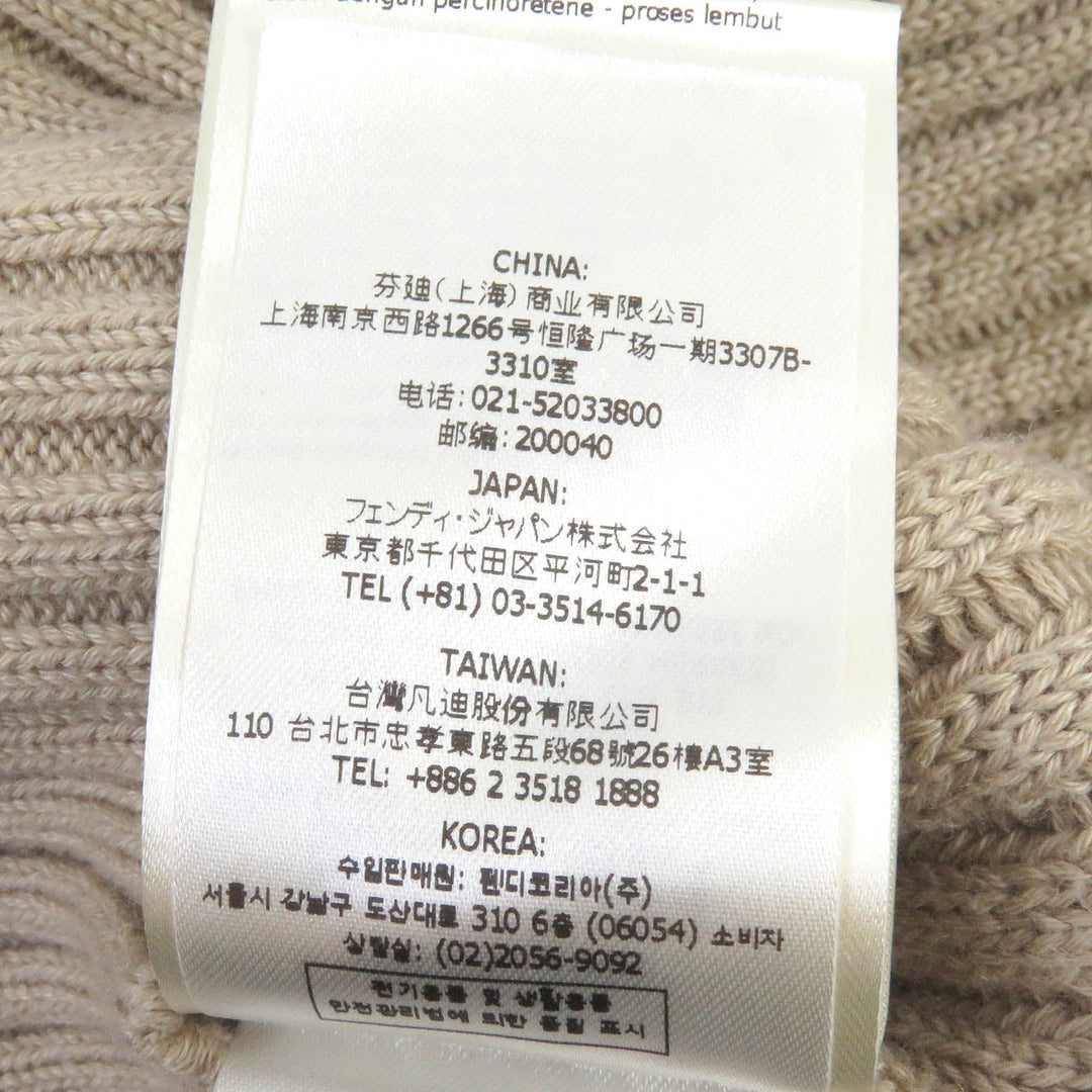 FENDI sweater FZX016 Main: 85% cotton, Main: 15% cashmere beige mens 48 Used Authentic