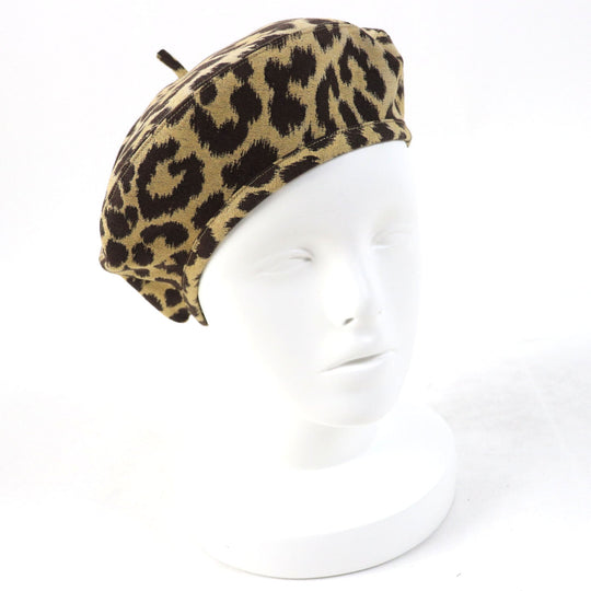 Christian Dior beret 14LEO910I134 Outer: 46% polyester, Outer: 46% cotton, Outer: 8% polyurethane, Lining: 100% cotton, Part: 46% cotton Beige dark brown Women 57 Used Authentic