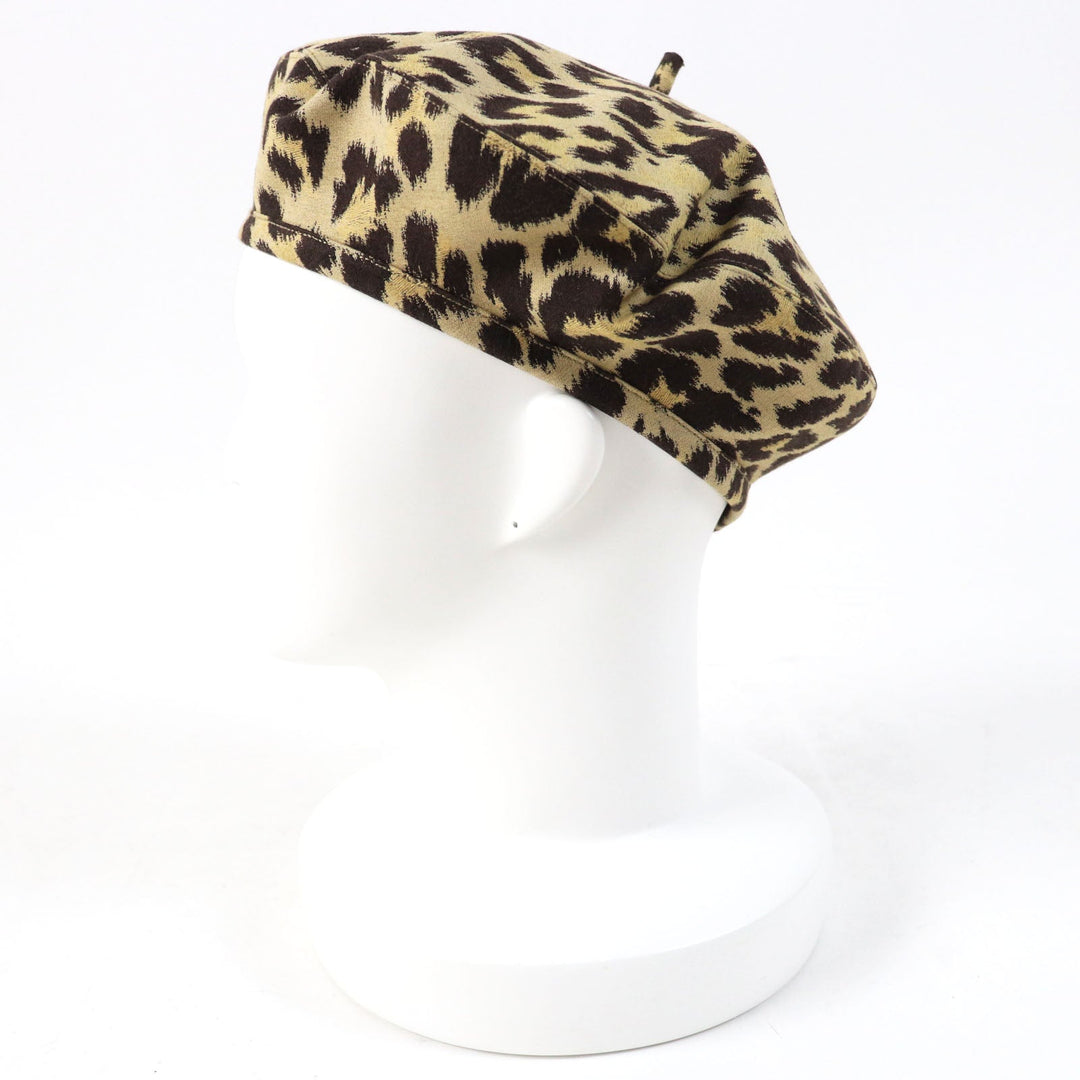 Christian Dior beret 14LEO910I134 Outer: 46% polyester, Outer: 46% cotton, Outer: 8% polyurethane, Lining: 100% cotton, Part: 46% cotton Beige dark brown Women 57 Used Authentic