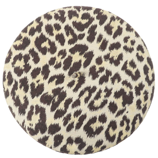 Christian Dior beret 14LEO910I134 Outer: 46% polyester, Outer: 46% cotton, Outer: 8% polyurethane, Lining: 100% cotton, Part: 46% cotton Beige dark brown Women 57 Used Authentic