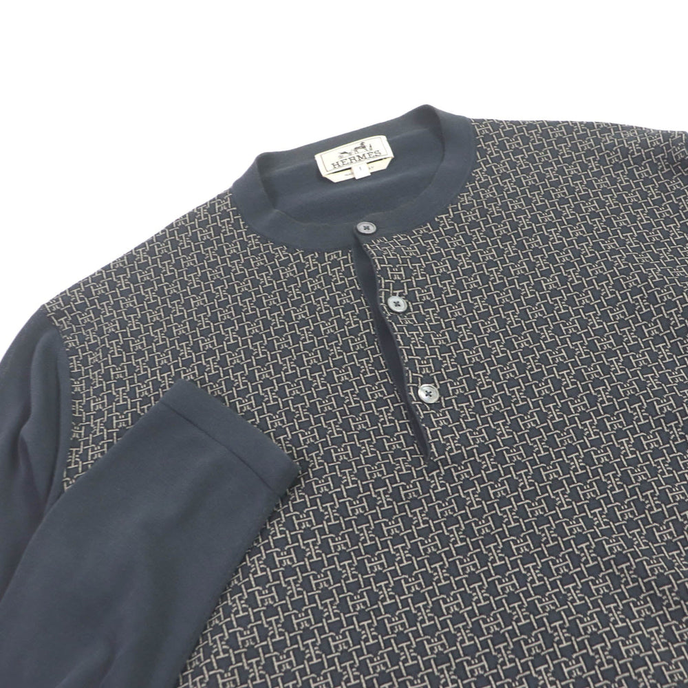 HERMES sweater Main: 100% cotton charcoal mens S Used Authentic