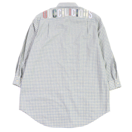 GUCCI Long sleeve shirt 734889 Main: 100% cotton, part: 69% polyester, part: 21% nylon, part: 10% cotton, part: 50% cotton blue mens 42 Used Authentic