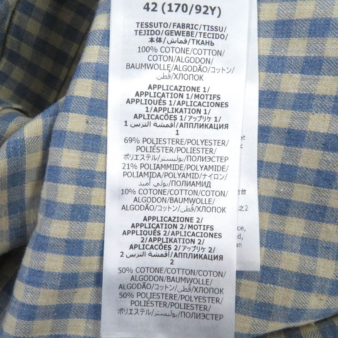 GUCCI Long sleeve shirt 734889 Main: 100% cotton, part: 69% polyester, part: 21% nylon, part: 10% cotton, part: 50% cotton blue mens 42 Used Authentic