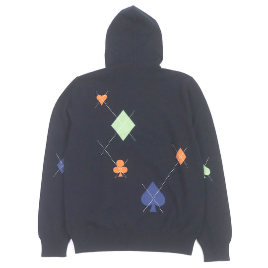 HERMES sweater Main: 100% cashmere Navy mens L Used Authentic