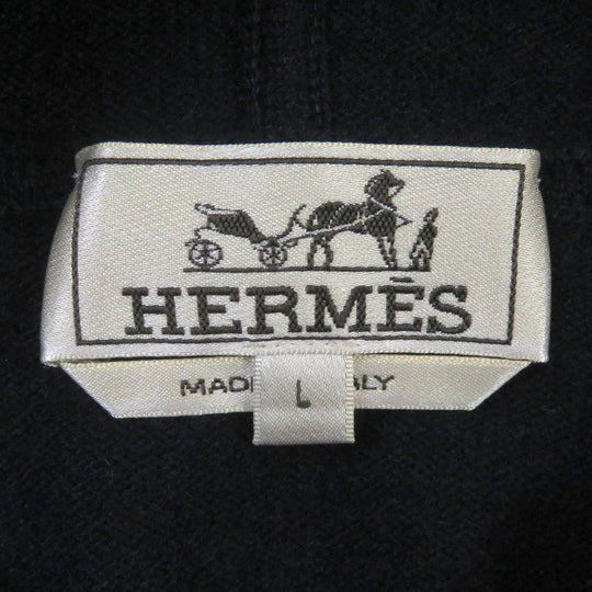 HERMES sweater Main: 100% cashmere Navy mens L Used Authentic