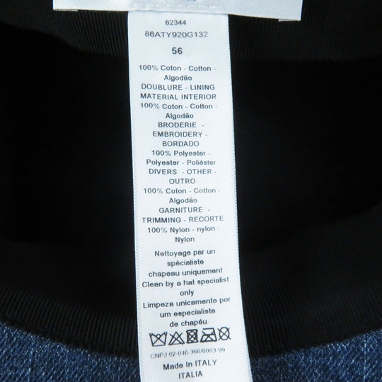 Christian Dior Casquette 86ATY920G132 Outer: 100% cotton, Lining: 100% cotton, Part: 100% polyester, Part: 100% cotton, Part: 100% nylon Indigo blue ARTY Women 56 Used Authentic