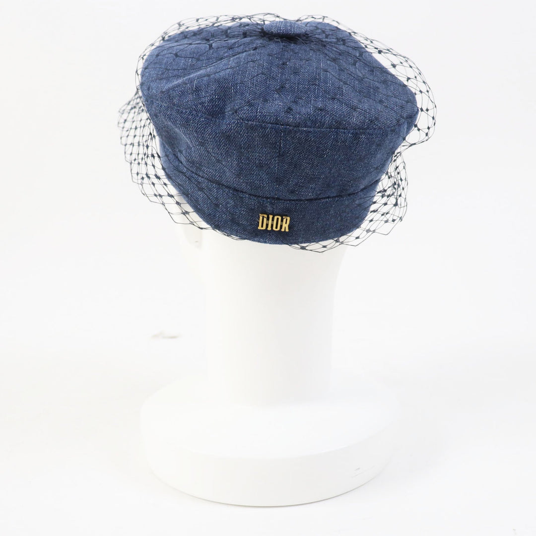 Christian Dior Casquette 86ATY920G132 Outer: 100% cotton, Lining: 100% cotton, Part: 100% polyester, Part: 100% cotton, Part: 100% nylon Indigo blue ARTY Women 56 Used Authentic