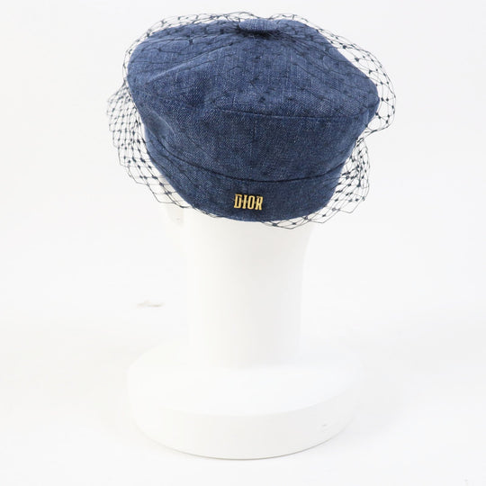 Christian Dior Casquette 86ATY920G132 Outer: 100% cotton, Lining: 100% cotton, Part: 100% polyester, Part: 100% cotton, Part: 100% nylon Indigo blue ARTY Women 56 Used Authentic
