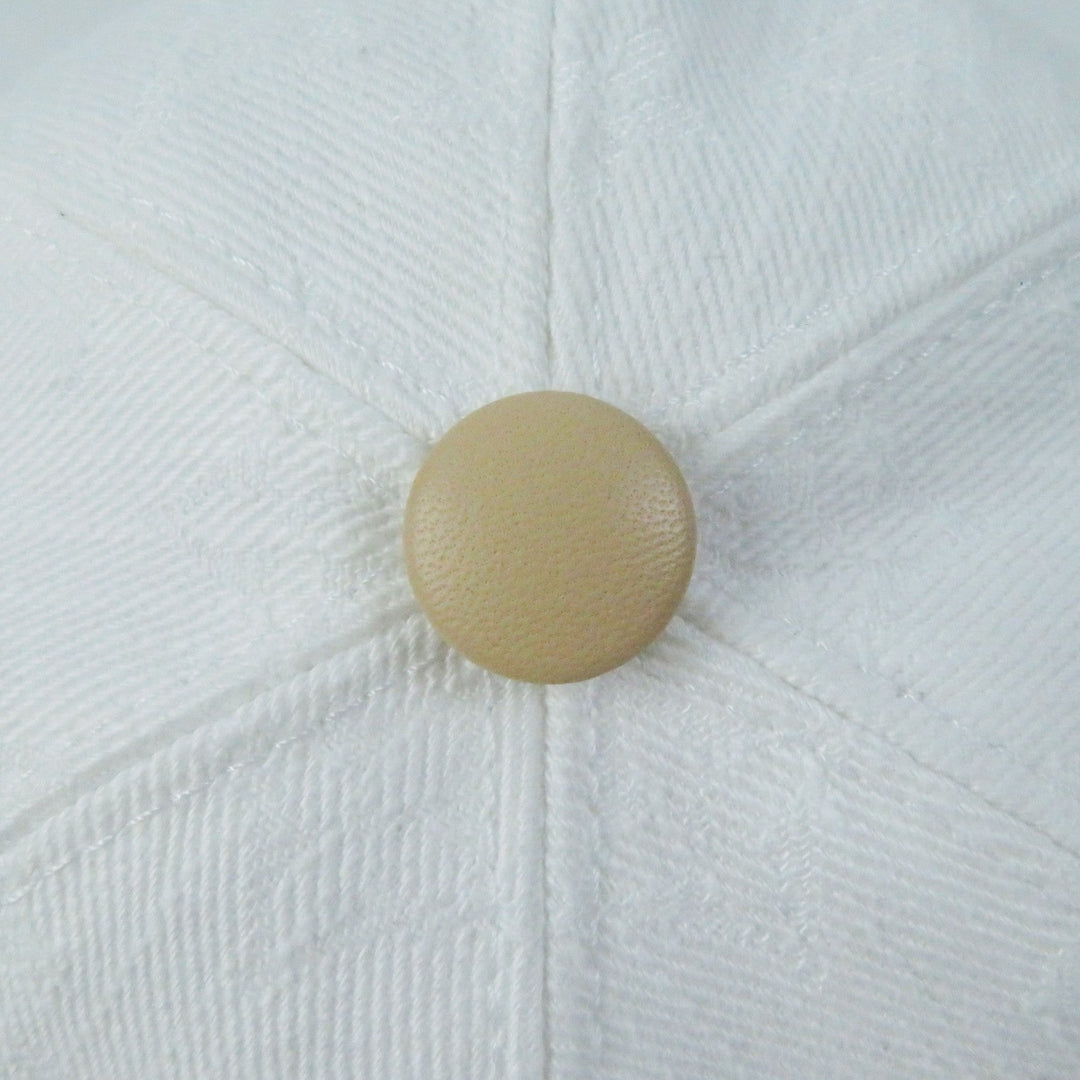 LOUIS VUITTON cap M77538 Outer: 60% cotton, Outer: 40% polyester, Lining: 100% silk, Leather part: cowhide, Leather part: sheepskin white Women L Used Authentic