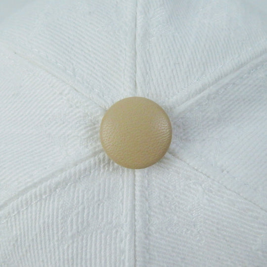 LOUIS VUITTON cap M77538 Outer: 60% cotton, Outer: 40% polyester, Lining: 100% silk, Leather part: cowhide, Leather part: sheepskin white Women L Used Authentic