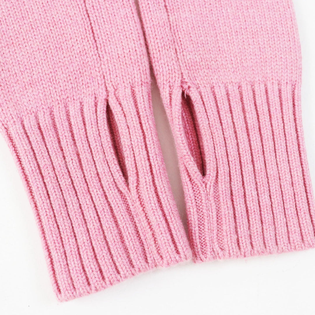 CHANEL gloves P55392 Main: 100% cashmere pink Women M Used Authentic