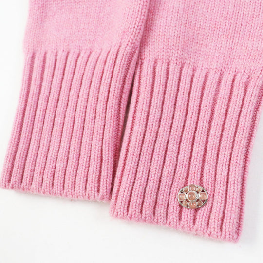 CHANEL gloves P55392 Main: 100% cashmere pink Women M Used Authentic
