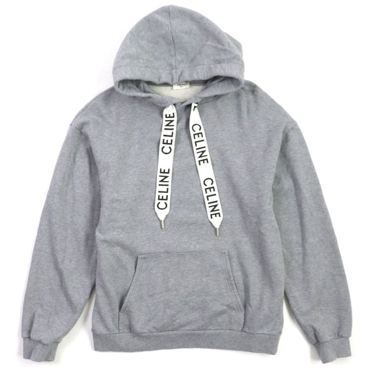 CELINE Hoodie 2Y468670Q Main: 100% cotton, part: 96% cotton, part: 4% polyurethane gray mens M Used Authentic