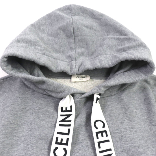 CELINE Hoodie 2Y468670Q Main: 100% cotton, part: 96% cotton, part: 4% polyurethane gray mens M Used Authentic
