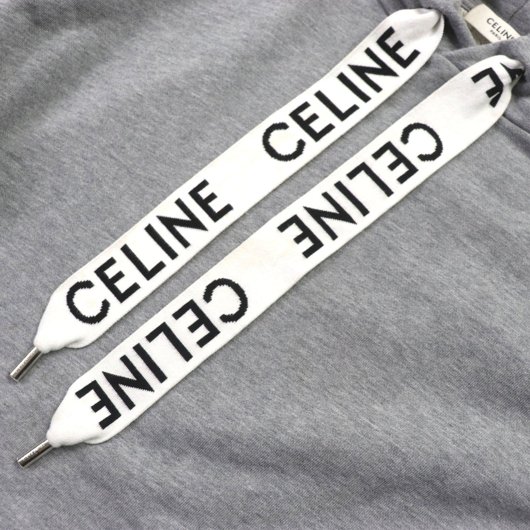 CELINE Hoodie 2Y468670Q Main: 100% cotton, part: 96% cotton, part: 4% polyurethane gray mens M Used Authentic