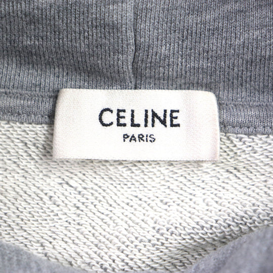 CELINE Hoodie 2Y468670Q Main: 100% cotton, part: 96% cotton, part: 4% polyurethane gray mens M Used Authentic