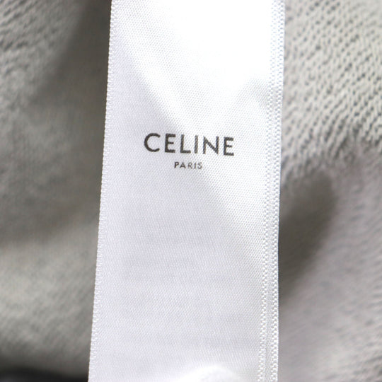 CELINE Hoodie 2Y468670Q Main: 100% cotton, part: 96% cotton, part: 4% polyurethane gray mens M Used Authentic