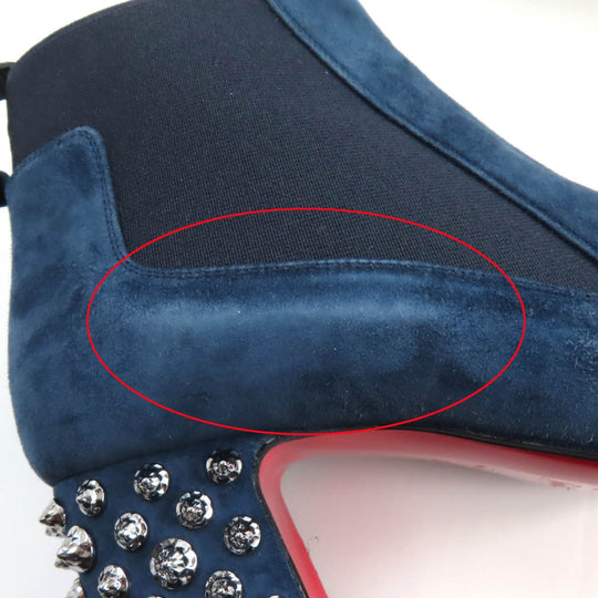 Christian Louboutin short boots 3191020 Main: Suede leather Navy STUDY 55 Women 36.5 Used Authentic