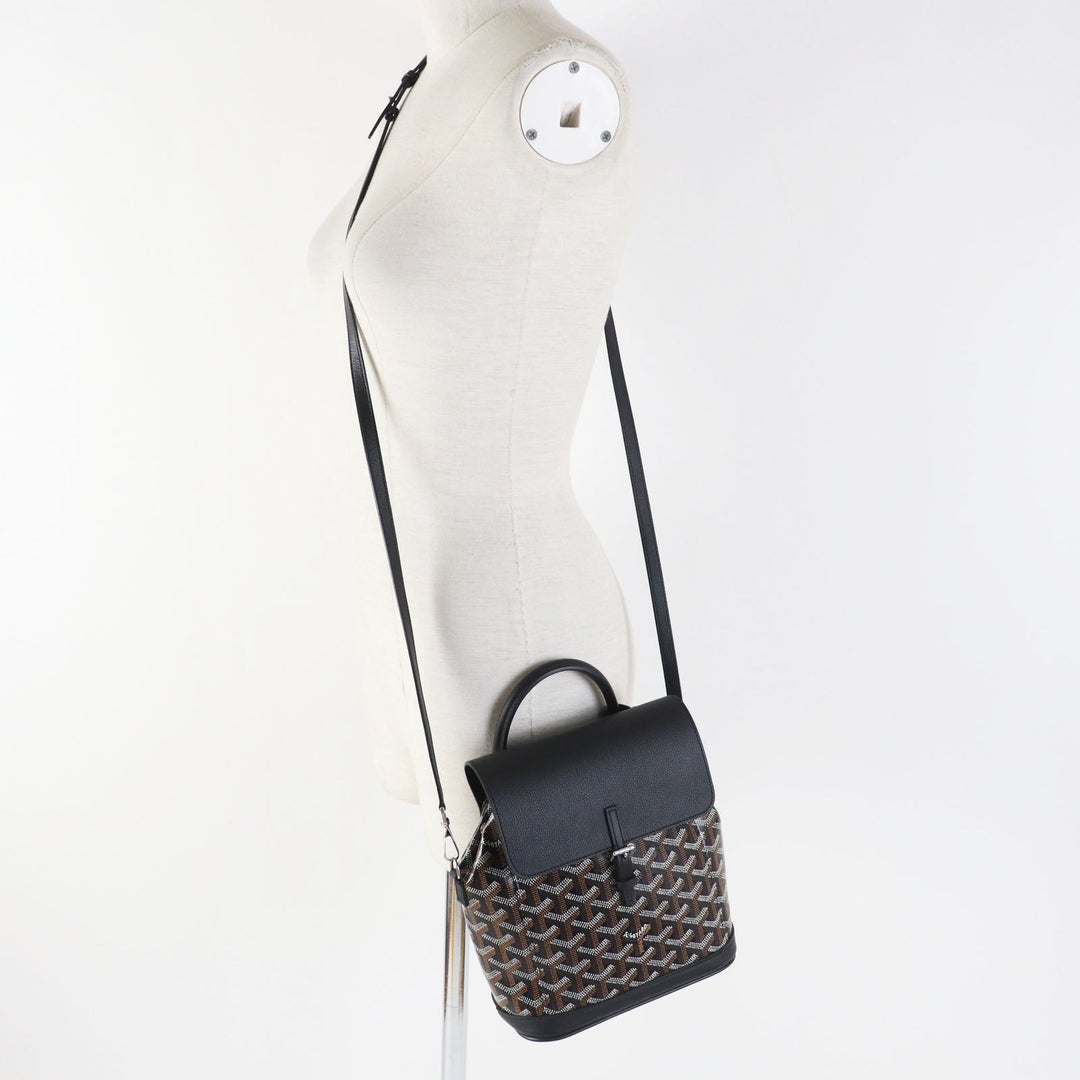 GOYARD Backpack Main: Leather, Goyardine canvas Black brown Alpin Mini Women Used Authentic
