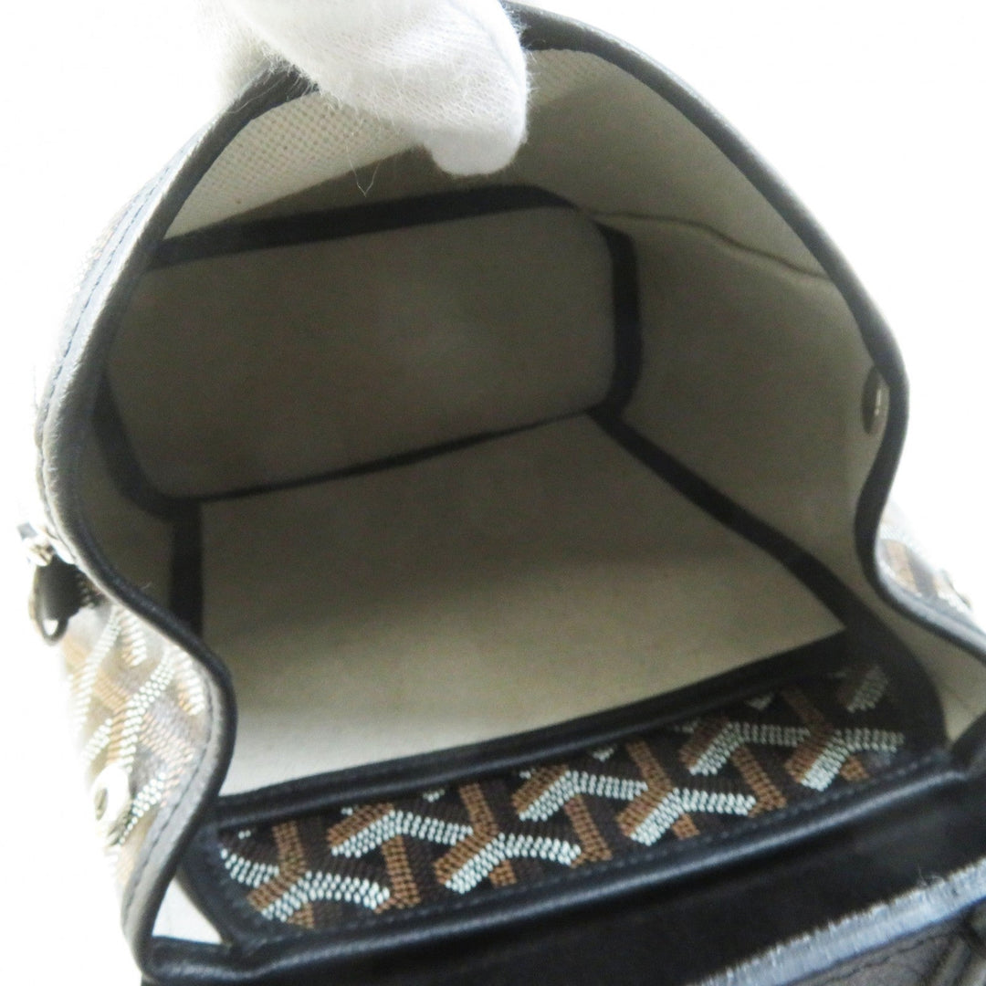 GOYARD Backpack Main: Leather, Goyardine canvas Black brown Alpin Mini Women Used Authentic