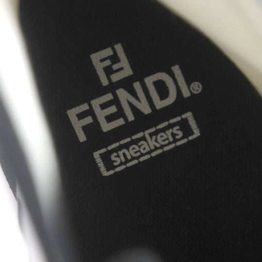 FENDI High cut sneakers 7E1570 Main: Canvas Black White Domino mens 41 Used Authentic