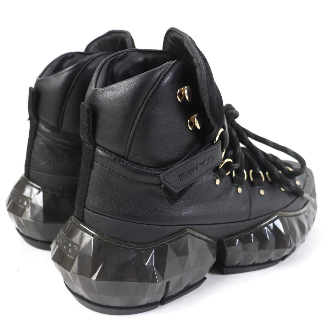 JIMMY CHOO High cut sneakers Main: Leather black DIAMOND HIKE Women 36 Used Authentic