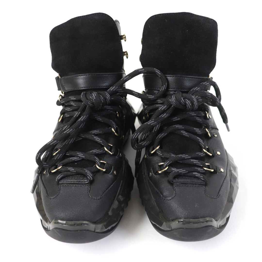 JIMMY CHOO High cut sneakers Main: Leather black DIAMOND HIKE Women 36 Used Authentic