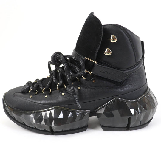 JIMMY CHOO High cut sneakers Main: Leather black DIAMOND HIKE Women 36 Used Authentic
