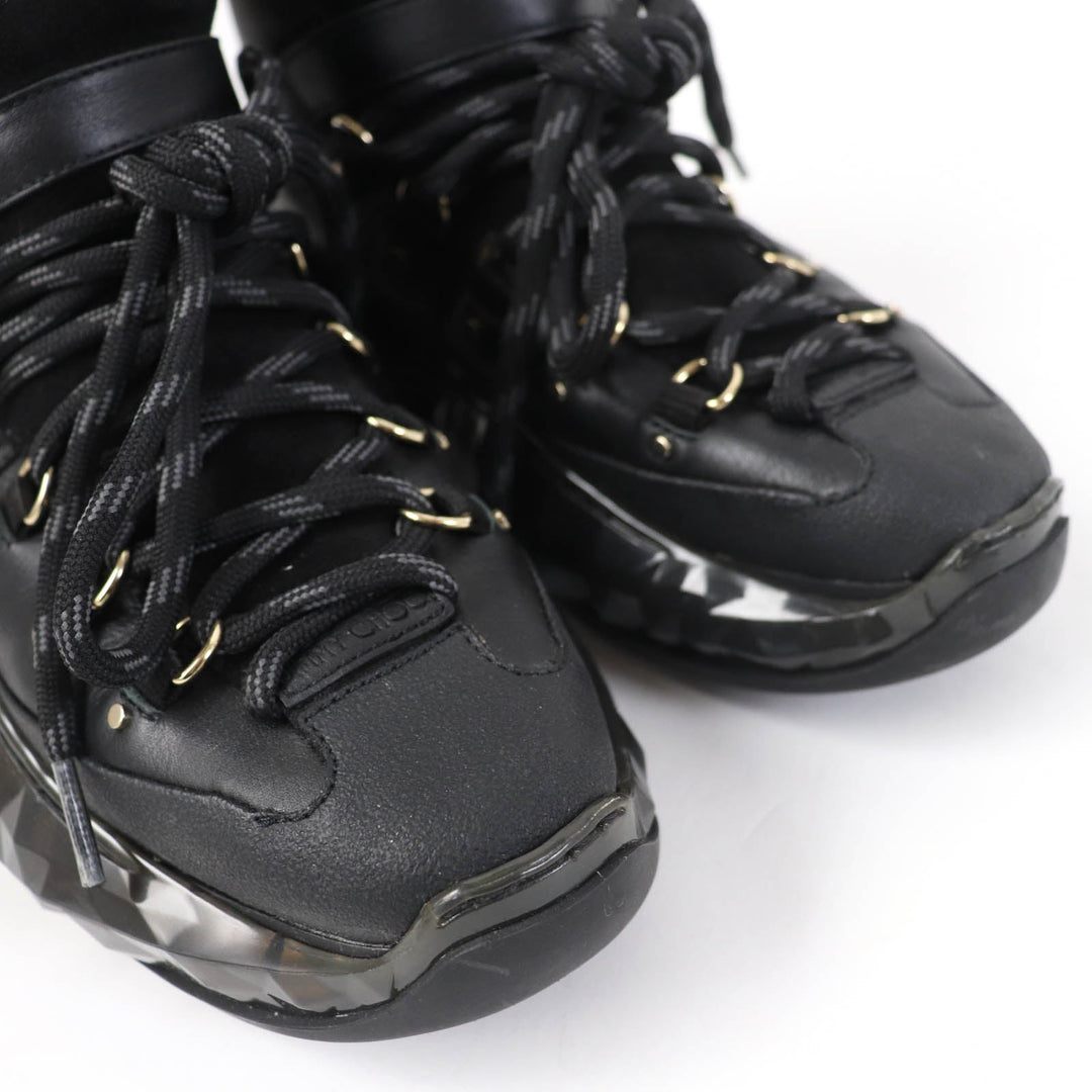 JIMMY CHOO High cut sneakers Main: Leather black DIAMOND HIKE Women 36 Used Authentic