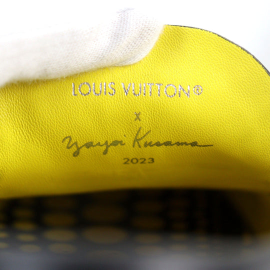LOUIS VUITTON Flat shoes Main: Leather Black yellow LV driver line mens 7 Used Authentic