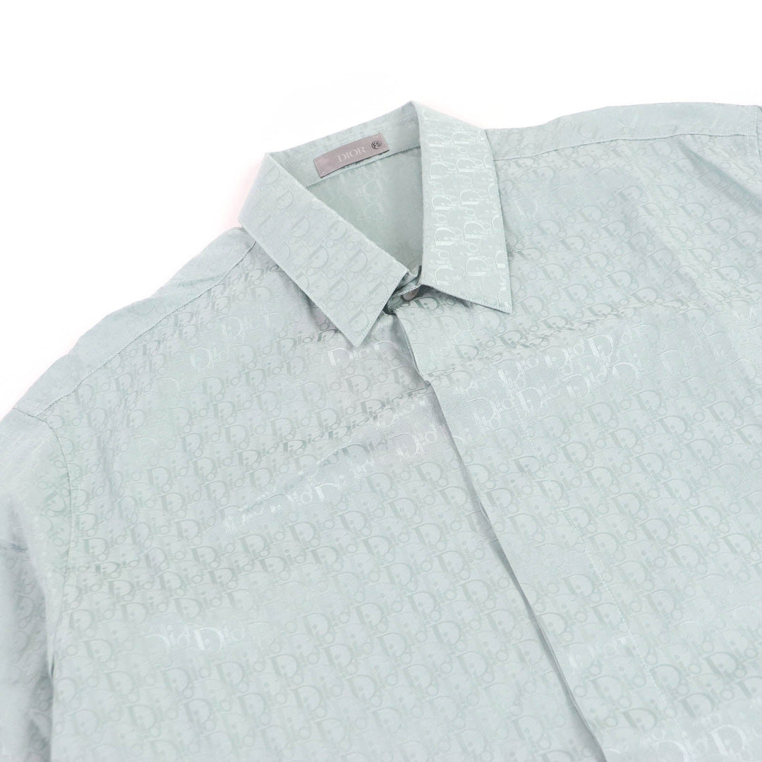 Dior HOMME Short sleeve shirt 193C545H5231 Main: 52% silk, Main: 48% cotton Light blue ERL mens 39 Used Authentic