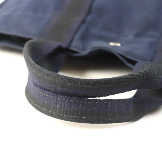 HERMES Tote Bag Main: Cotton Navy Fool Toe MM Women Used Authentic