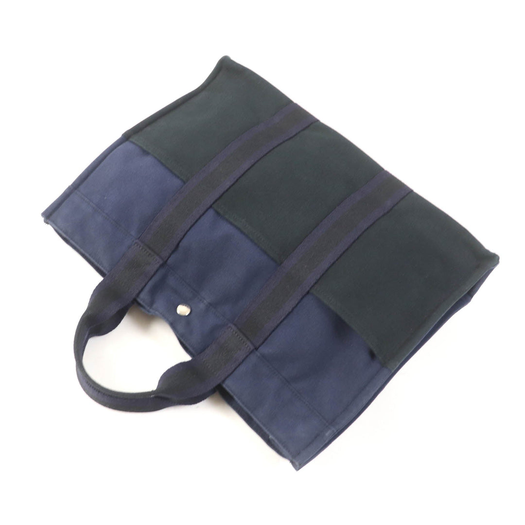 HERMES Tote Bag Main: Cotton Navy Fool Toe MM Women Used Authentic