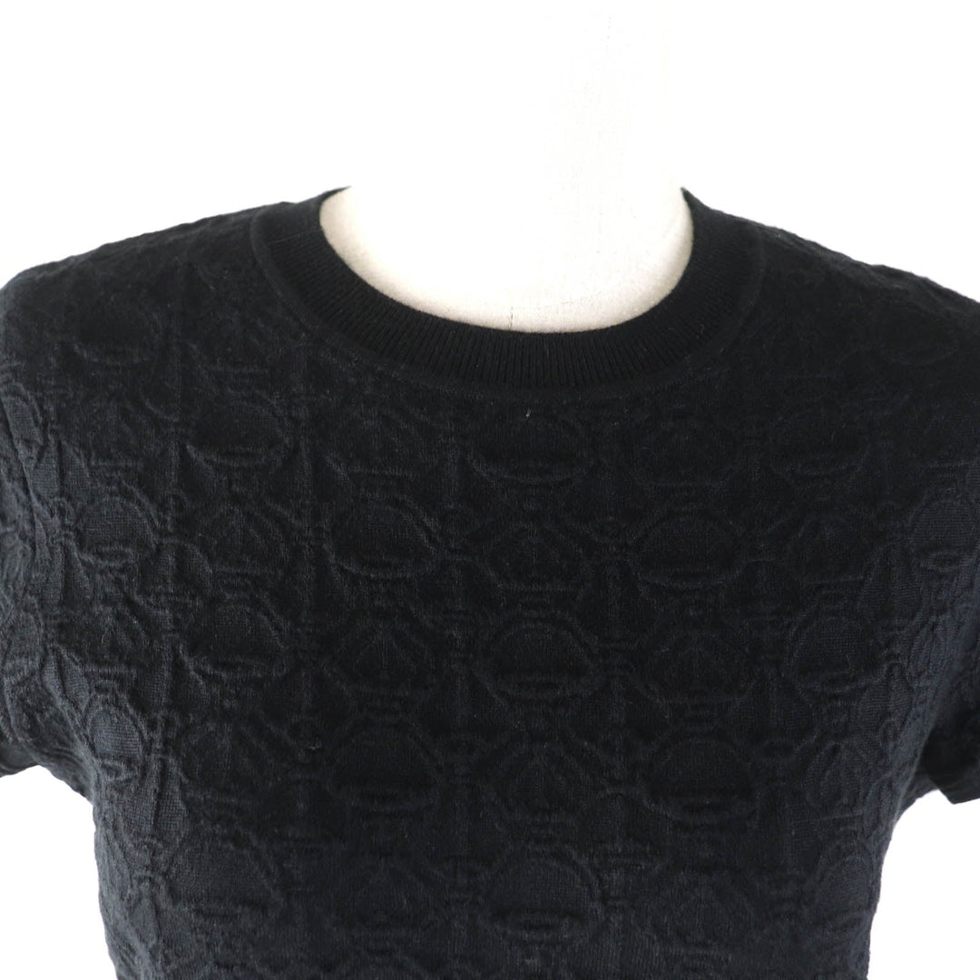 HERMES one piece 3E2500DC Main: 41% cashmere, 41% silk, 9% polypropylene, 8% nylon, 1% polyurethane, 1% polyurethane (partial): 45% cashmere, 45% silk, 9% nylon, 1% polyurethane black Women 40 Used Authentic