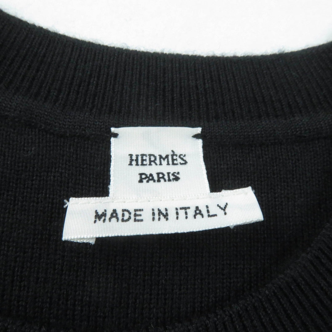 HERMES one piece 3E2500DC Main: 41% cashmere, 41% silk, 9% polypropylene, 8% nylon, 1% polyurethane, 1% polyurethane (partial): 45% cashmere, 45% silk, 9% nylon, 1% polyurethane black Women 40 Used Authentic