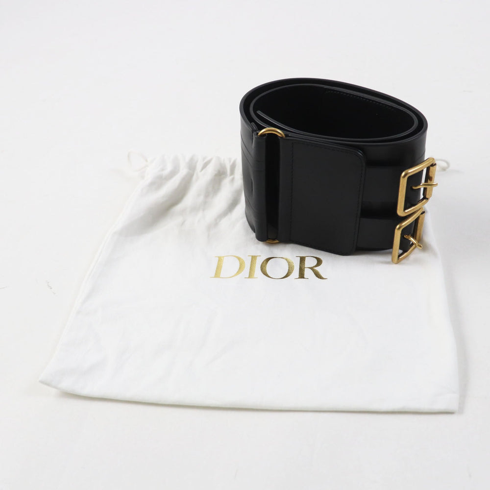 Christian Dior belt B0098CMIV Main: Leather black D-WAIST Maxi Women Used Authentic