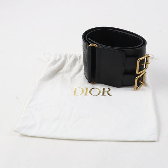 Christian Dior belt B0098CMIV Main: Leather black D-WAIST Maxi Women Used Authentic